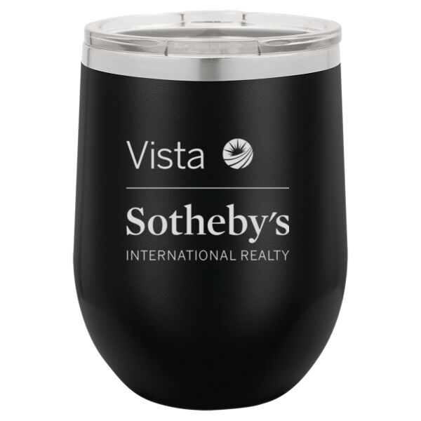   - 12 oz. Stainless Steel Stemless Wine Tumbler w/Lid Thumbnail