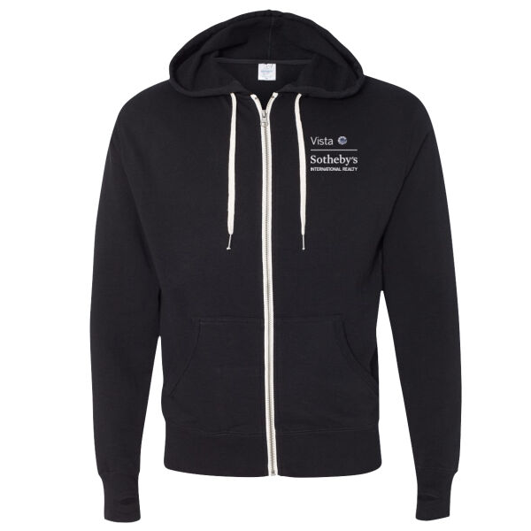   - Unisex French Terry Heathered Hooded Full-Zip Sweatshirt Thumbnail